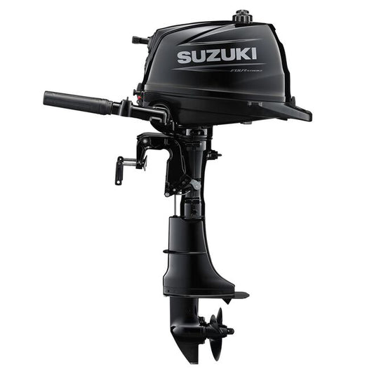 Suzuki DF6A HP 4-Stroke Outboard, 20" Shaft, Manual Start, Black