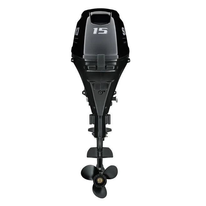 Suzuki DF15A 4-Stroke Outboard, 15" Shaft, Electric Start, Black