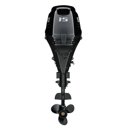 Suzuki DF15A 4-Stroke Outboard, 15" Shaft, Electric Start, Black