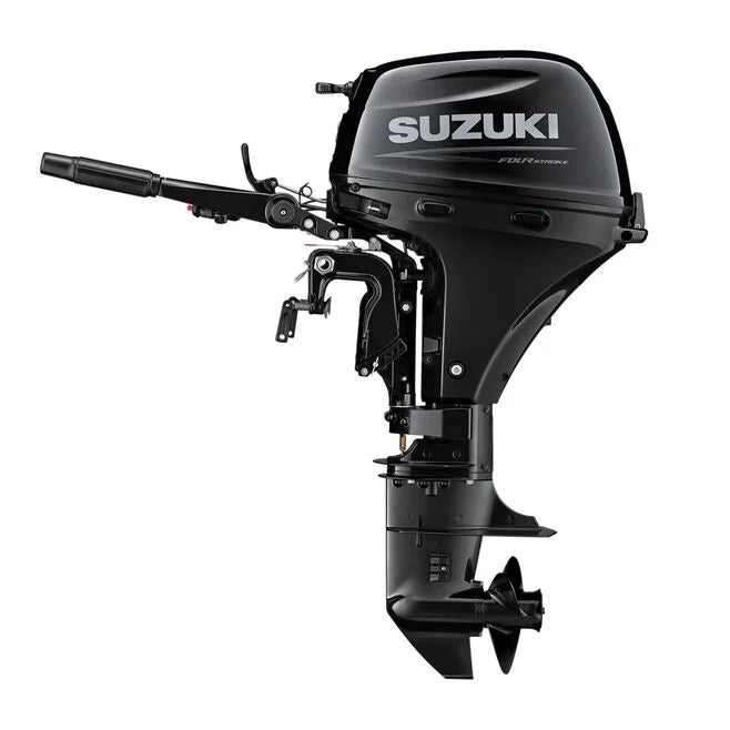 Suzuki DF15A 4-Stroke Outboard, 15" Shaft, Electric Start, Black
