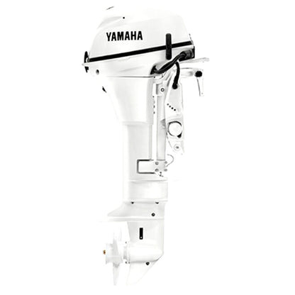 Yamaha 9.9 HP Remote Steering 4-Stroke Outboard, 25" Shaft, Electric Start, Power Tilt, Pearl White