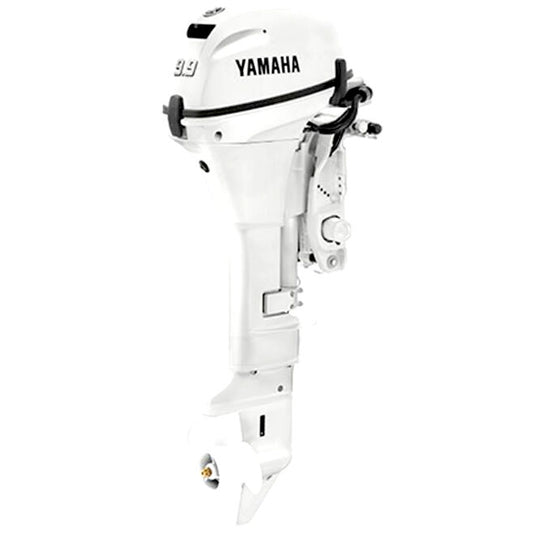 Yamaha 9.9 HP Remote Steering 4-Stroke Outboard, 25" Shaft, Electric Start, Power Tilt, Pearl White